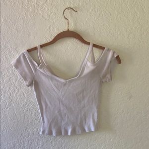 Super cute white off the shoulder tank